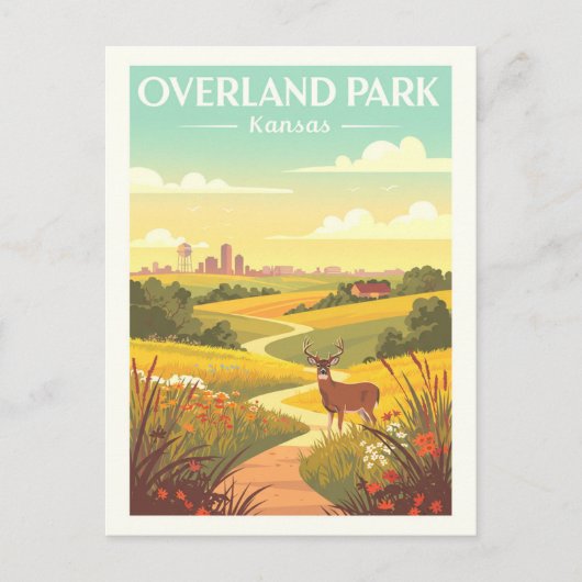 Vintage Overland Park Kansas Briefkaart (Voorkant)