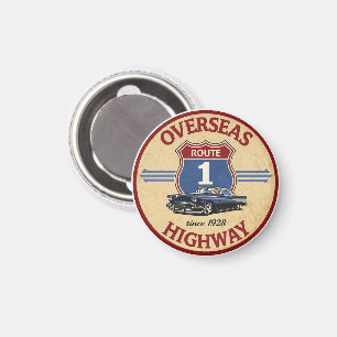 vintage Overseas Highway florida keys weg geschenk Magneet