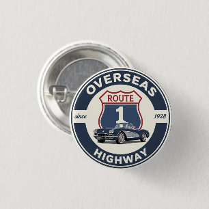 vintage Overseas Highway florida keys weg geschenk Ronde Button 3,2 Cm
