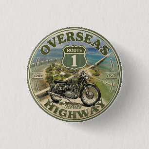 vintage Overseas Highway florida keys weg geschenk Ronde Button 3,2 Cm
