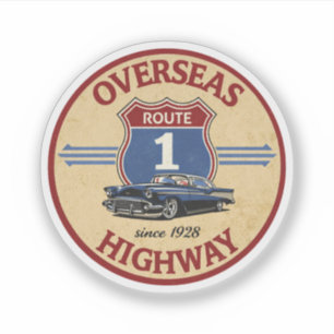 vintage Overseas Highway florida keys weg geschenk Sticker