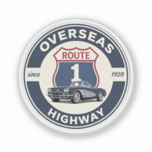 vintage Overseas Highway florida keys weg geschenk Sticker