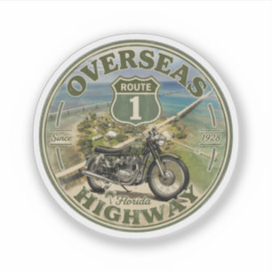 vintage Overseas Highway florida keys weg geschenk Sticker