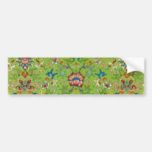 Vintage Owen Jones Chinees Ornament Groen Bloemmot Bumpersticker