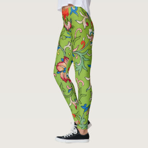 Vintage Owen Jones Chinees Ornament Groen Bloemmot Leggings
