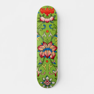 Vintage Owen Jones Chinees ornament groen bloemmot Persoonlijk Skateboard