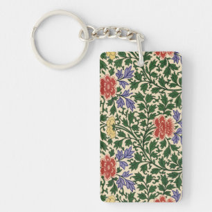 Vintage Owen Jones Chinees Peony Patroon Sleutelhanger
