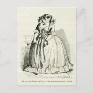 Vintage Owl Woman Briefkaart