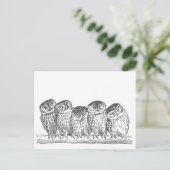Vintage Owls Briefkaart (Staand voorkant)