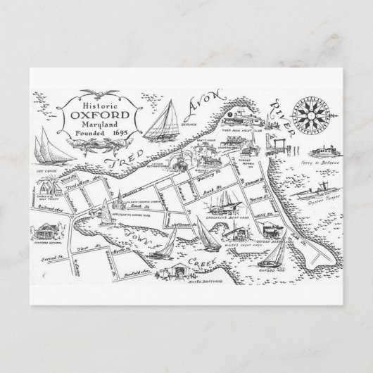 Vintage Oxford MD Briefkaart (Voorkant)