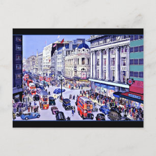 Vintage Oxford Street Londen Uitnodiging Briefkaart