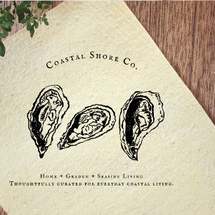 Vintage Oyster Coastal Home & Garden Branding Rubberstempel