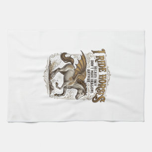 Vintage Paard Draak Fantasy Ruiter Shirt Ontwerp_1 Theedoek