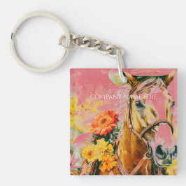 vintage paard met cowboyhoed sleutelhanger