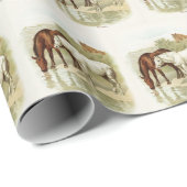 Vintage paarden-liefhebbers cadeaupapier (Rol Hoek)