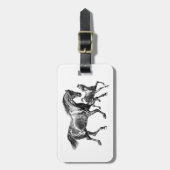 Vintage paarden Moeder Baby Bagagelabel (Voorkant verticaal)