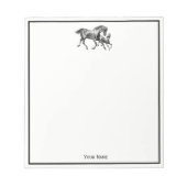 Vintage paarden Moeder Baby Notitieblok (Voorkant)