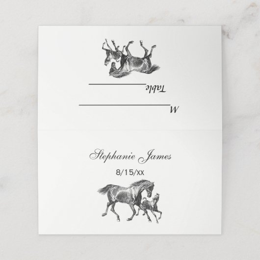 Vintage paarden Moeder Baby Plaatskaartje (Buitenkant ongevouwen)