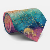 Vintage Paardenbloem Abstract Patroon (1) Stropdas (Opgerold)