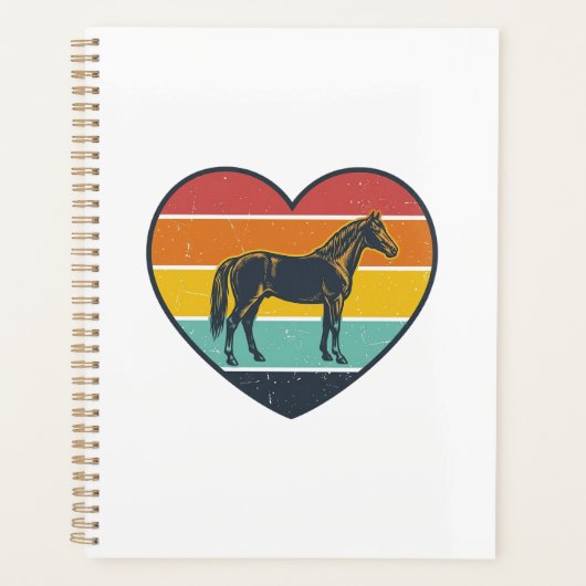 Vintage paardenhart zonsondergang vector ontwerp_1 planner (Voorkant)