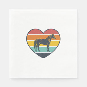 Vintage paardenhart zonsondergang vector ontwerp_1 servet