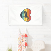 Vintage paardenhart zonsondergang vector ontwerp_1 spandoek (Insitu)