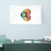 Vintage paardenhart zonsondergang vector ontwerp_1 spandoek (Beurs)