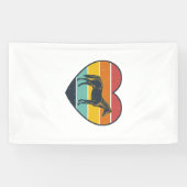 Vintage paardenhart zonsondergang vector ontwerp_1 spandoek (Horizontaal)