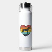 Vintage paardenhart zonsondergang vector ontwerp_1 waterfles (Voorkant)