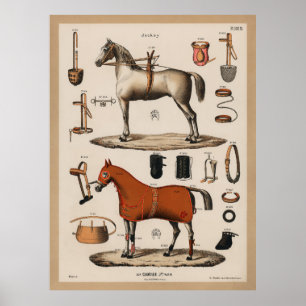 Vintage paardenracebesturing jockey poster