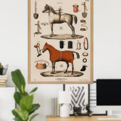 Vintage paardenracebesturing jockey poster (Thuiskantoor)