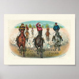 Vintage paardenraces voor iedereen poster