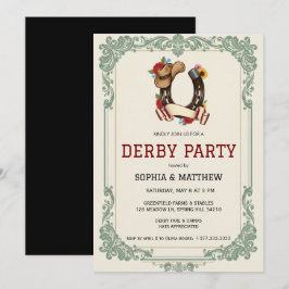 Vintage paardenren Derby-feest uitnodiging Race