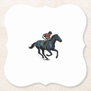 Vintage paardenrennen jockey vector ontwerp_1 kartonnen onderzetters