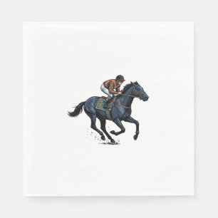 Vintage paardenrennen jockey vector ontwerp_1 servet