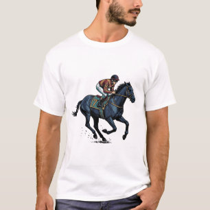 Vintage paardenrennen jockey vector ontwerp_1 t-shirt