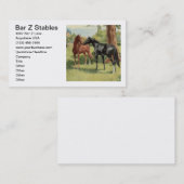 Vintage Paardenstallen Afbeelding Equestrian Ridin Visitekaartje (Voorkant / Achterkant)