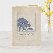 Vintage paardenweddenschap met blauw en ivoor kaart (Gele Bloem)