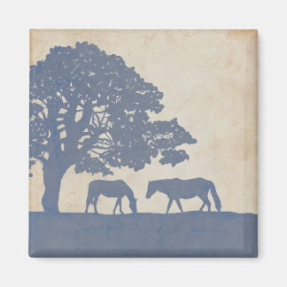 Vintage paardenweddenschap met blauw en ivoor magneet