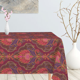 Vintage paars, roze en gouden bloemmotief tafelkleed