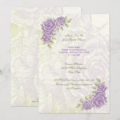 Vintage paars vrijgezellenfeest roos kaart (Voorkant / Achterkant)