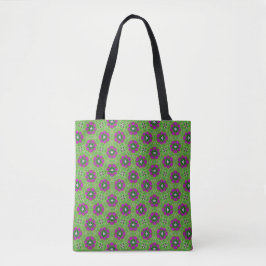 Vintage Paarse Bloem Tote Tas