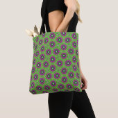 Vintage Paarse Bloem Tote Tas (Dichtbij)