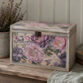 Vintage Paarse Bloemen En Vlinders Decoupage Tissuepapier