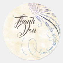 Vintage Paarse Bloemige Favor Stickers