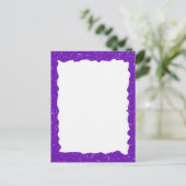 Vintage paarse gescheurde papier aangepaste rand s briefkaart (Staand voorkant)