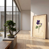 Vintage Paarse Muur Kunst Ingelijste Print