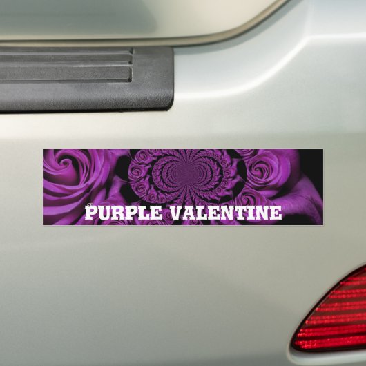 Vintage Paarse Valentijnsdag Bumpersticker (Op auto)