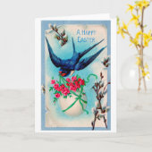 Vintage Paas Swarrow Ei Bloem Kaart (Gele Bloem)