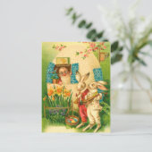 Vintage paasbunny Briefkaart (Staand voorkant)